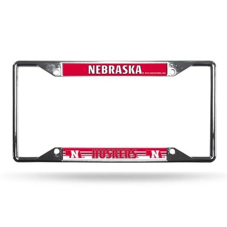 BOOKAZINE Nebraska Cornhuskers License Plate Frame Chrome EZ View 9474648627